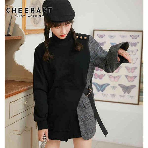 winter turtleneck plaid patchwok sweatshirt women hoodie grey black irregular designer fashion clothes 210427
winter turtleneck plaid patchwok sweatshirt women hoodie grey black irregular designer fashion clothes 210427