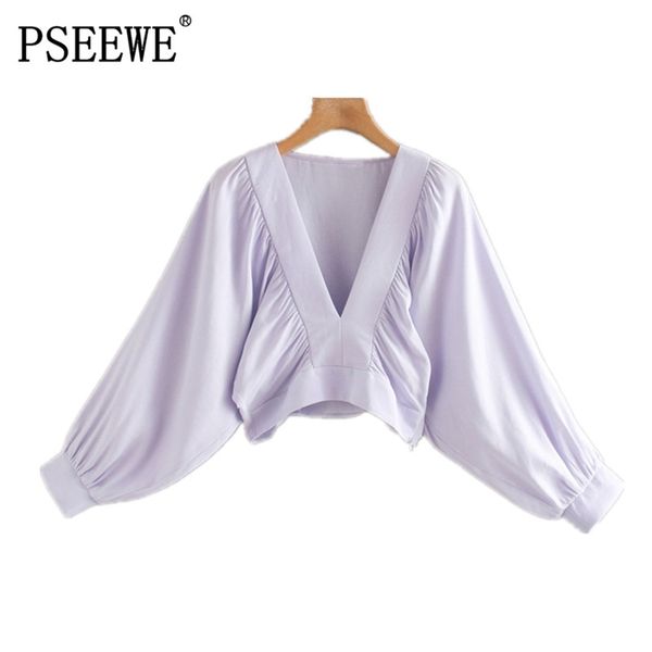 women vintage v-neck long puff sleeves gathered cropped blouse female fashion invisible side zip chic 210519, White
women vintage v-neck long puff sleeves gathered cropped blouse female fashion invisible side zip chic 210519, White