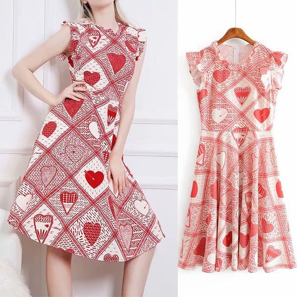casual dresses 2021 fashion love print dress o-neck lotus leaf sleeve women midi slim waist chic party, Black;gray
casual dresses 2021 fashion love print dress o-neck lotus leaf sleeve women midi slim waist chic party, Black;gray