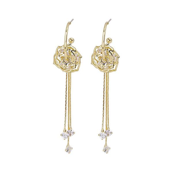 needle earrings zircon hollow rose tassel earrings european and american personality long c-shaped earring stud, Silver
needle earrings zircon hollow rose tassel earrings european and american personality long c-shaped earring stud, Silver