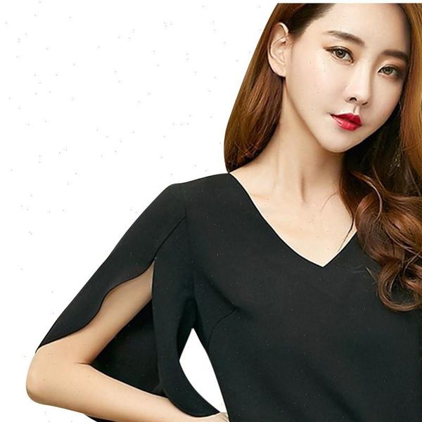 chiffon half sleeve butterfly solid womens blouses v neck casual and ropa mujer, White
chiffon half sleeve butterfly solid womens blouses v neck casual and ropa mujer, White