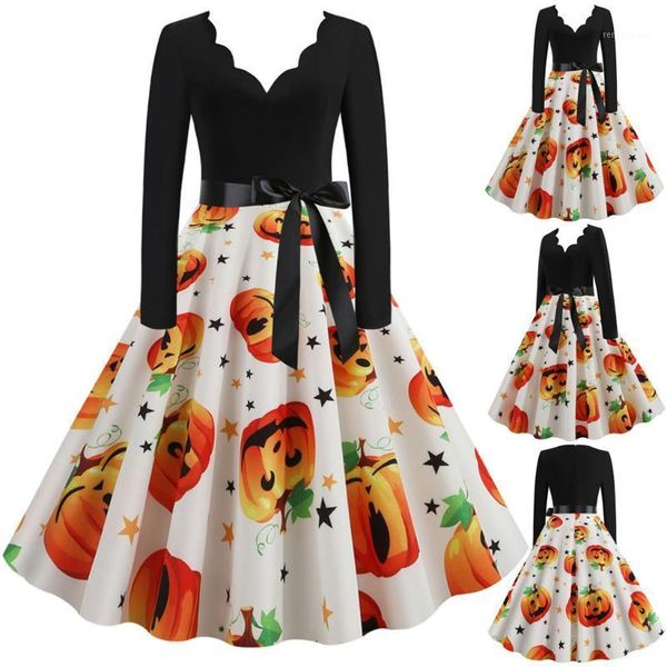 women vintage long sleeve halloween cartoon printed 1950s housewife evening party prom dress v-neck winter pleated funny#40 casual dresses, Black;gray
women vintage long sleeve halloween cartoon printed 1950s housewife evening party prom dress v-neck winter pleated funny#40 casual dresses, Black;gray