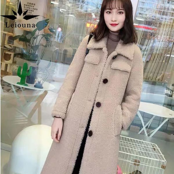 women's fur & faux x-long slim solid thick 2021 fashion vintage lamb plush coat single breasted autumn winter warm coats, Black
women's fur & faux x-long slim solid thick 2021 fashion vintage lamb plush coat single breasted autumn winter warm coats, Black