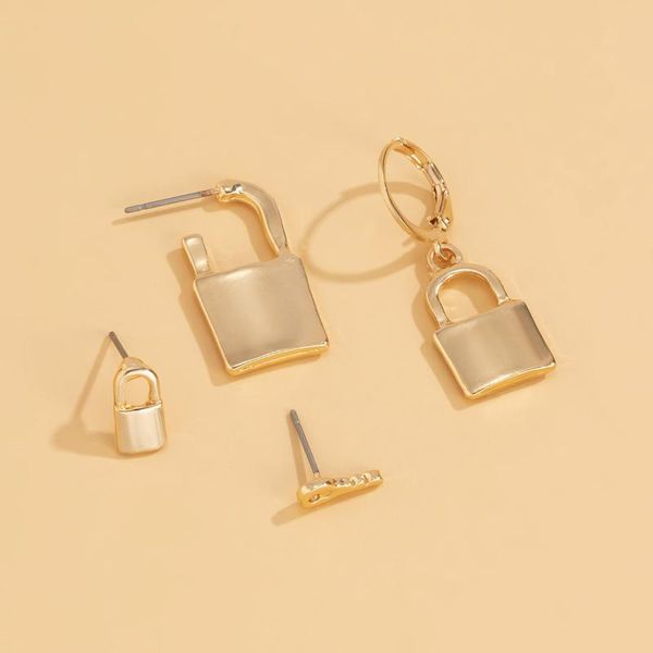 hoop & huggie 1set simple fashion key lock pendant punk personality gold color metal drop earrings for women creative party ear jewelry gift, Golden;silver
hoop & huggie 1set simple fashion key lock pendant punk personality gold color metal drop earrings for women creative party ear jewelry gift, Golden;silver