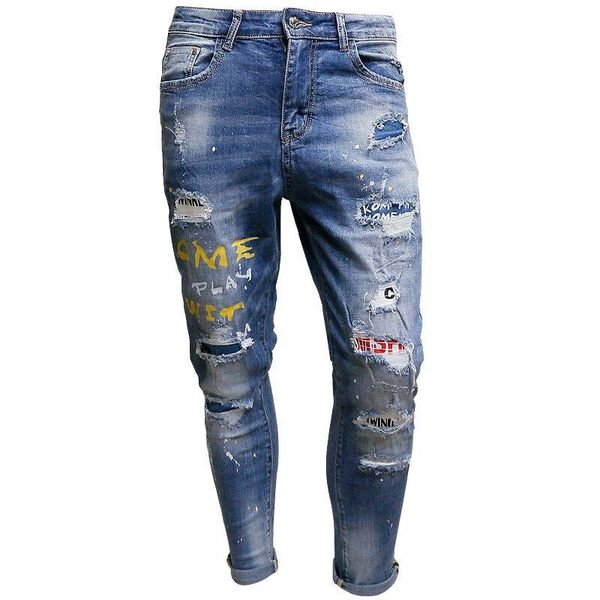 men's jeans ripped hole blue men 2021 hip hop desginer color patchwork brand pants big size streetwear trousers
men's jeans ripped hole blue men 2021 hip hop desginer color patchwork brand pants big size streetwear trousers