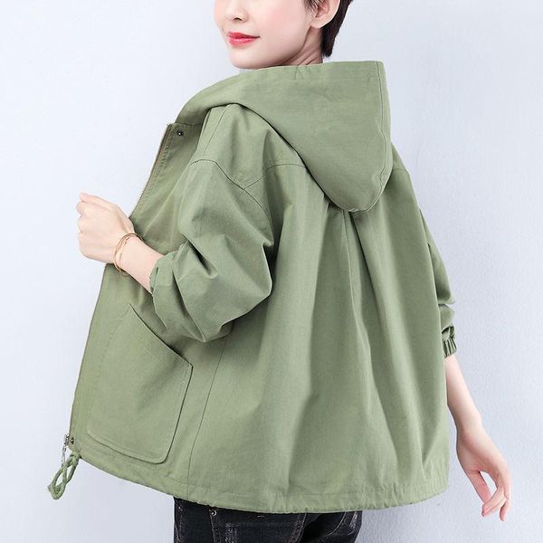 women's jackets 2021 spring autumn middle-aged windbreaker casual wild solid color hooded loose plus size 5xl trench coat jacket a84, Black;brown
women's jackets 2021 spring autumn middle-aged windbreaker casual wild solid color hooded loose plus size 5xl trench coat jacket a84, Black;brown