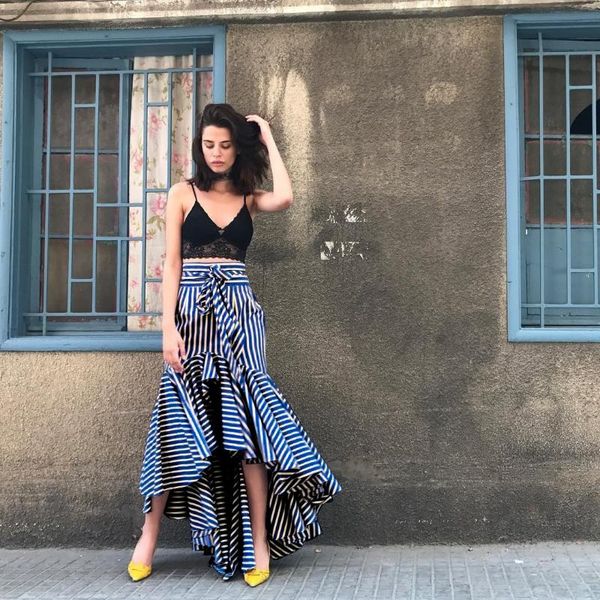 skirts women ruffle long skirt blue striped irregular high waist asymmetrical boho bow tie sashes beach, Black
skirts women ruffle long skirt blue striped irregular high waist asymmetrical boho bow tie sashes beach, Black