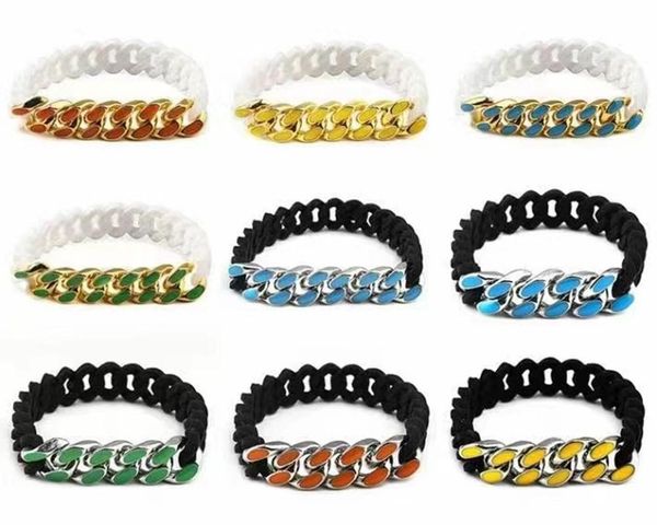 link, chain hangzhi 2021 punk original tide brand twist silicone bracelet stitching epoxy cuban, Black
link, chain hangzhi 2021 punk original tide brand twist silicone bracelet stitching epoxy cuban, Black