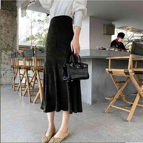 autumn & winter korean high waist slimming simple gray wild stretch casual leather velvet women fishtail skirt 210527, Black
autumn & winter korean high waist slimming simple gray wild stretch casual leather velvet women fishtail skirt 210527, Black