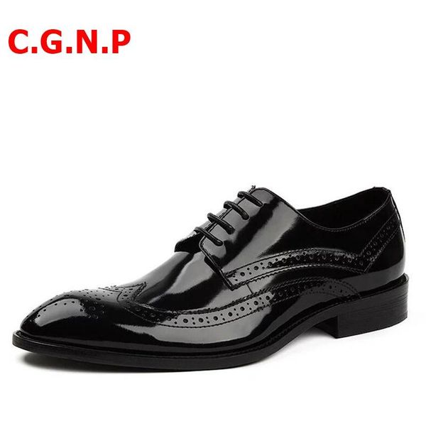 dress shoes c.g.n.p british style wine-red pointed toe full brogue patent leather men lace-up derby formal, Black
dress shoes c.g.n.p british style wine-red pointed toe full brogue patent leather men lace-up derby formal, Black
