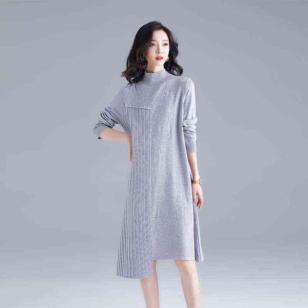 casual dresses 2022 women's autumn short horn sleeve wool knitted long pullover half high neck thin coat women, Black;gray
casual dresses 2022 women's autumn short horn sleeve wool knitted long pullover half high neck thin coat women, Black;gray