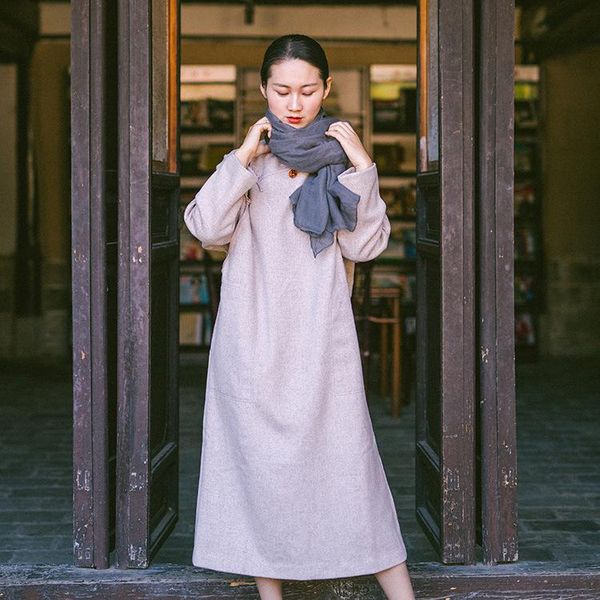 casual dresses johnature women wool dress vintage clothes 2021 winter 3 colour button long sleeve loose high quality, Black;gray
casual dresses johnature women wool dress vintage clothes 2021 winter 3 colour button long sleeve loose high quality, Black;gray