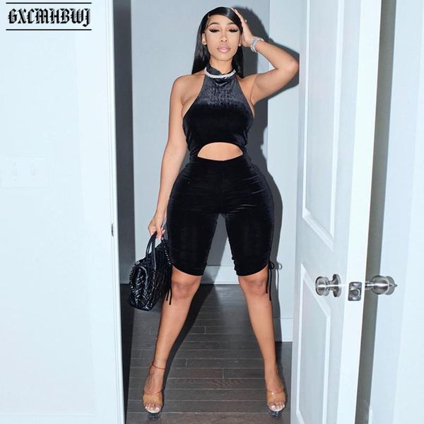 women's tracksuits gxcmhbwj alphabet rhinestone beauty back hanging neck navel tight camisole shorts suit female crop streetwear, Gray
women's tracksuits gxcmhbwj alphabet rhinestone beauty back hanging neck navel tight camisole shorts suit female crop streetwear, Gray