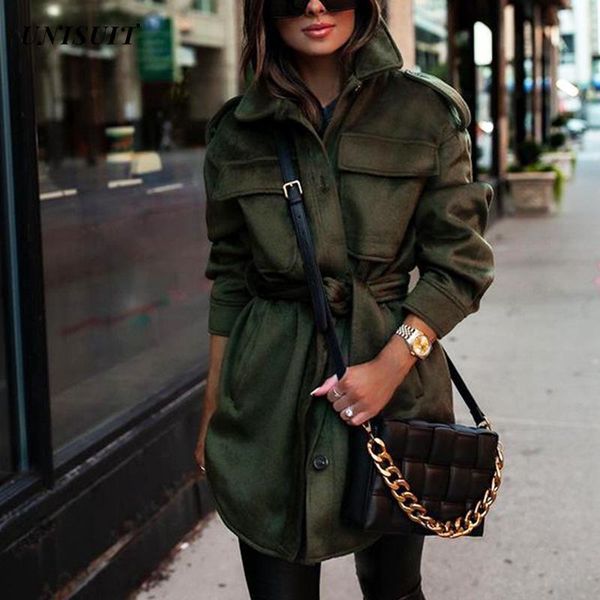 women's wool & blends casual women oversize coat solid color belt autumn winter clothes waist tied all match overcoat for office, Black
women's wool & blends casual women oversize coat solid color belt autumn winter clothes waist tied all match overcoat for office, Black