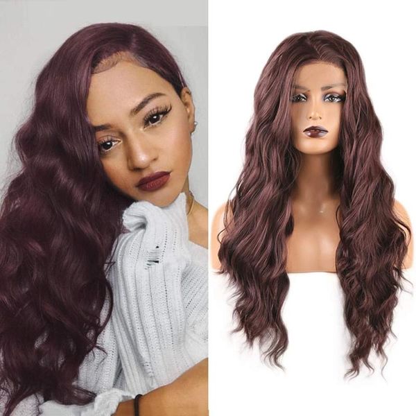 synthetic wigs rongduoyi body wave lace front wig high temperature for women side part long 99j hair daily use, Black
synthetic wigs rongduoyi body wave lace front wig high temperature for women side part long 99j hair daily use, Black