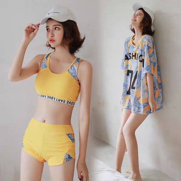 bikini swimsuit women's sportswear split three piece suit with small chest and high waist to cover the belly conservative, White;black
bikini swimsuit women's sportswear split three piece suit with small chest and high waist to cover the belly conservative, White;black