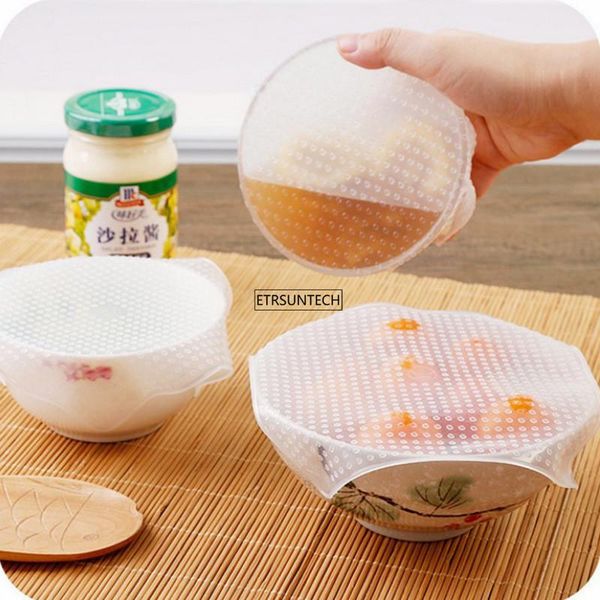 50set silicone fresh keeping cover reusable wrap film elastic stretch seal transparent kitchen accessories storage & organization
50set silicone fresh keeping cover reusable wrap film elastic stretch seal transparent kitchen accessories storage & organization