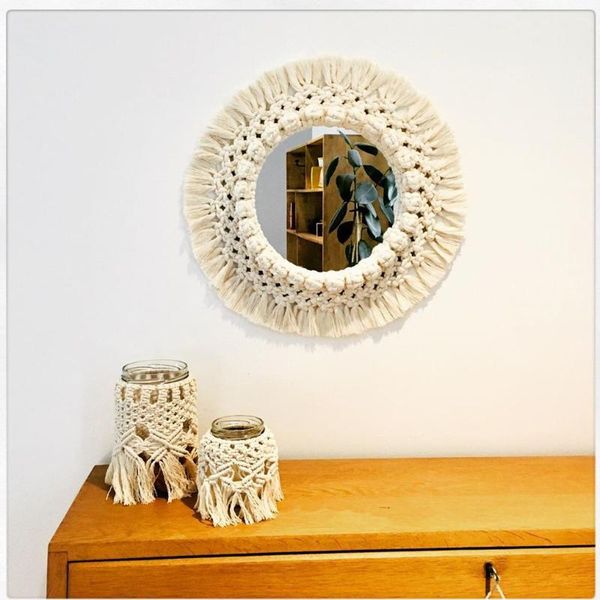 tapestries arrival handmade macrame wall hanging with mirror decoraiton handmde
tapestries arrival handmade macrame wall hanging with mirror decoraiton handmde