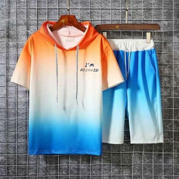 men's tracksuits jiayan gradient color tracksuit short-sleeved sportswear t-shirt&pants 2021 summer sports casual suit men clothes swea, Gray
men's tracksuits jiayan gradient color tracksuit short-sleeved sportswear t-shirt&pants 2021 summer sports casual suit men clothes swea, Gray