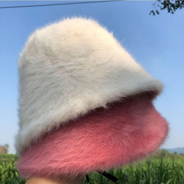 wide brim hats 2021 hat winter women's fashion solid color fur bucket cap fisherman's retro knitted wool basin, Blue;gray
wide brim hats 2021 hat winter women's fashion solid color fur bucket cap fisherman's retro knitted wool basin, Blue;gray