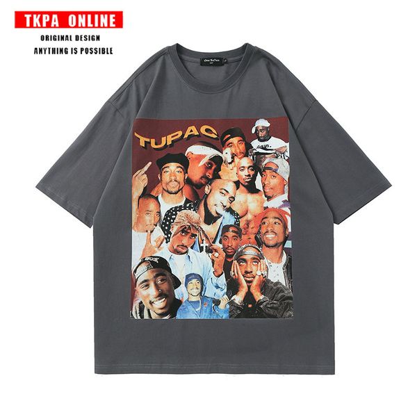 tkpa street rapper printed short sleeve t-shirt men's and women's trendy hip hop loose casual versatile tee shirt, White
tkpa street rapper printed short sleeve t-shirt men's and women's trendy hip hop loose casual versatile tee shirt, White