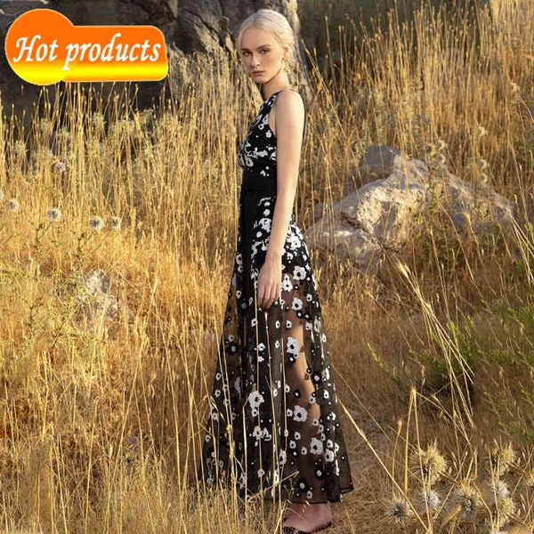 two piece dress you crochet long dress in floral fashion sequs stylg spandex classic mesh transparent halter night iwth, White
two piece dress you crochet long dress in floral fashion sequs stylg spandex classic mesh transparent halter night iwth, White