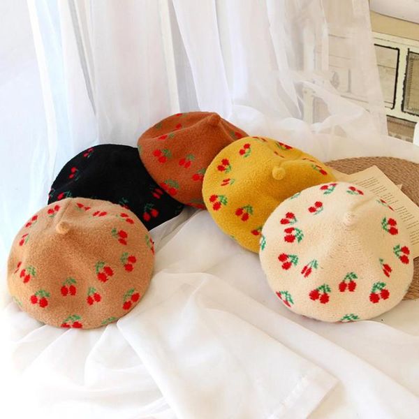 caps & hats fall winter kids baby girls beret toddler cherry embroidery woolen bonnet hat infantil beanie turban fedoras, Yellow
caps & hats fall winter kids baby girls beret toddler cherry embroidery woolen bonnet hat infantil beanie turban fedoras, Yellow
