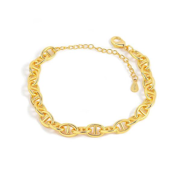 link, chain fashion punk thick bracelet for women men pig nose bracelets original brand simple letter jewelry z374, Black
link, chain fashion punk thick bracelet for women men pig nose bracelets original brand simple letter jewelry z374, Black