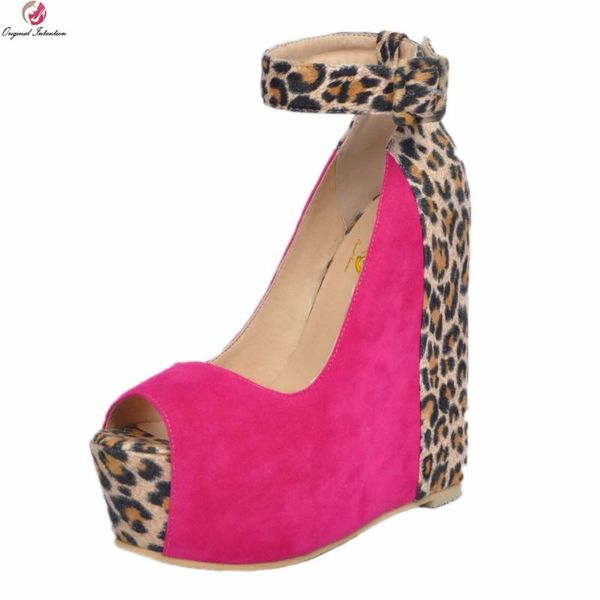 original intention women sandals open toe wedges heels nice fushcia & leopard shoes woman plus us size 4-15, Black
original intention women sandals open toe wedges heels nice fushcia & leopard shoes woman plus us size 4-15, Black