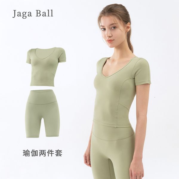 luxury women's tracksuits yoga cloth yoga suit summer v-neck tight and thin sports short sleeve women's high waist peach hip pants, Gray
luxury women's tracksuits yoga cloth yoga suit summer v-neck tight and thin sports short sleeve women's high waist peach hip pants, Gray