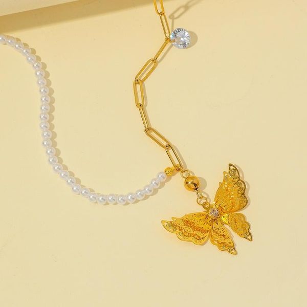 chokers butterfly pendant stainless steel necklace for women pearls ladies jewelry, Golden;silver
chokers butterfly pendant stainless steel necklace for women pearls ladies jewelry, Golden;silver