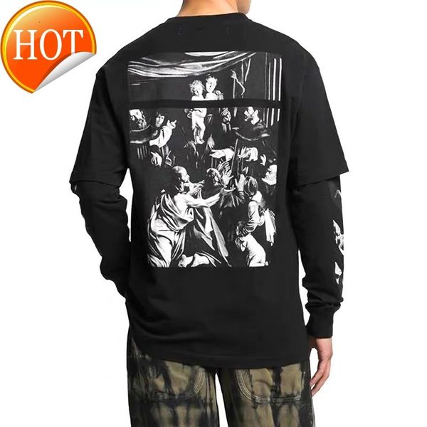 religious tide white brand off oil painting fake two pieces of long sleeved cotton for men and women, Black
religious tide white brand off oil painting fake two pieces of long sleeved cotton for men and women, Black