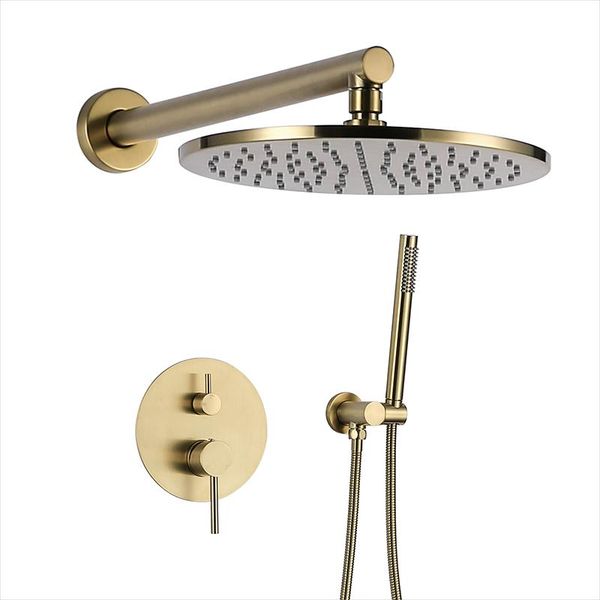 bathroom shower set brushed gold rain faucet wall or ceiling mounted mixer 8-10" head sets
bathroom shower set brushed gold rain faucet wall or ceiling mounted mixer 8-10" head sets