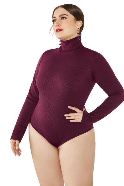 autumn and winter half-high neck jumpsuit plus size women's long-sleeved high-neck waist slim bottoming shirt, Black
autumn and winter half-high neck jumpsuit plus size women's long-sleeved high-neck waist slim bottoming shirt, Black