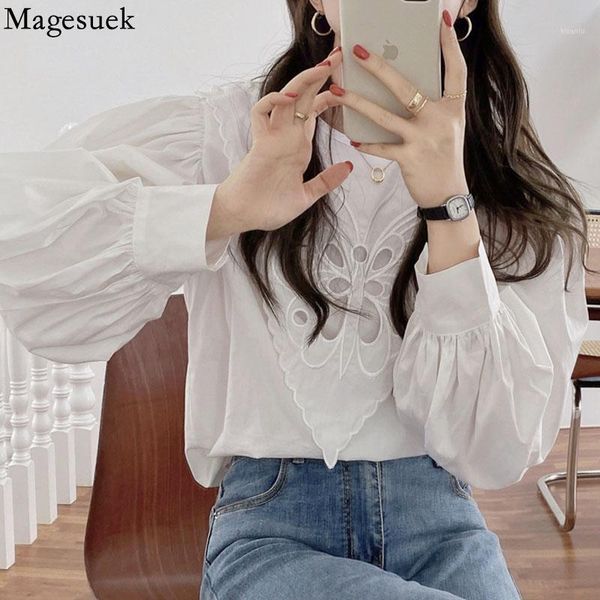 women's blouses & shirts butterfly embroidered loose shirt korean style hollow white blouse women puff long sleeve o neck casual blusas
women's blouses & shirts butterfly embroidered loose shirt korean style hollow white blouse women puff long sleeve o neck casual blusas