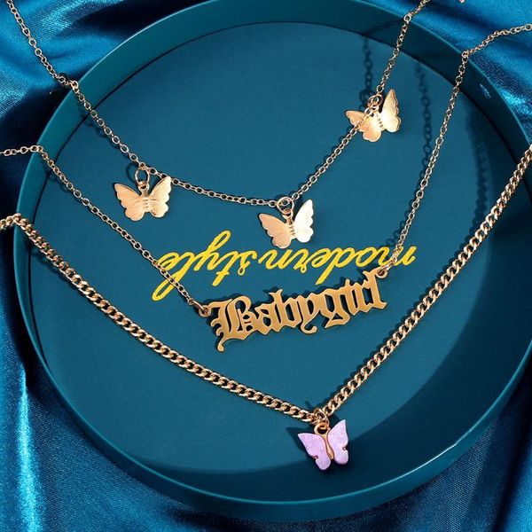 pendant necklaces fashion jewelry boho pink butterfly simple choker necklace gold color link chain babygirl letter gift for girl, Silver
pendant necklaces fashion jewelry boho pink butterfly simple choker necklace gold color link chain babygirl letter gift for girl, Silver