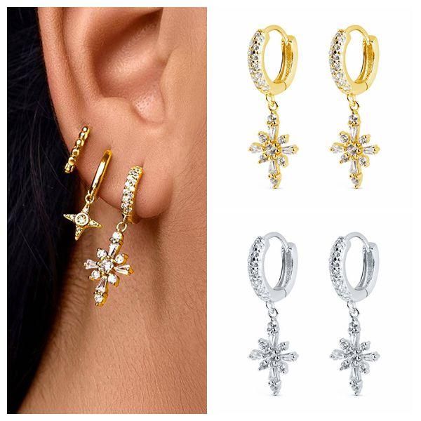 hoop & huggie 925 sterling silver ear buckle gold flower pendant earrings for women exquisite luxury crystal fashion jewelry, Golden;silver
hoop & huggie 925 sterling silver ear buckle gold flower pendant earrings for women exquisite luxury crystal fashion jewelry, Golden;silver