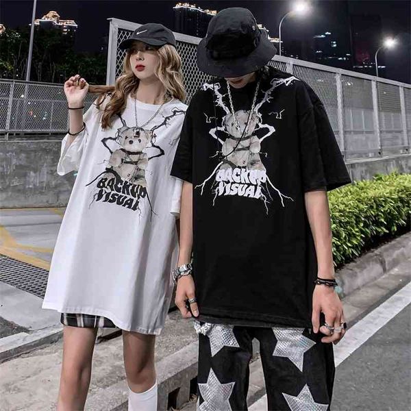 cartoon printed short t-shirt men's fashion brand round neck 5- street trend loose couple half sleeve, White
cartoon printed short t-shirt men's fashion brand round neck 5- street trend loose couple half sleeve, White