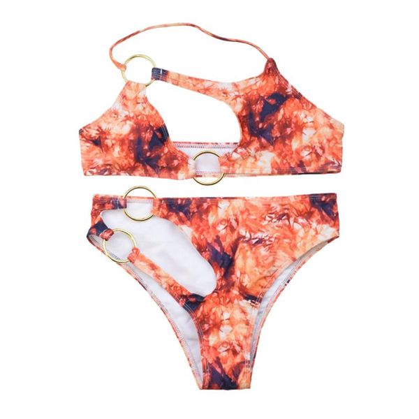 women's swimwear women two-piece swimming clothes set, orange tie-dyed printed pattern bikini and shorts, White;black
women's swimwear women two-piece swimming clothes set, orange tie-dyed printed pattern bikini and shorts, White;black