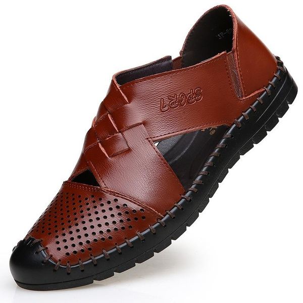sandals summer men's hollow hole antiskid breathable leather elastic band casual loafer shoes british leisure sewing shoe, Black
sandals summer men's hollow hole antiskid breathable leather elastic band casual loafer shoes british leisure sewing shoe, Black