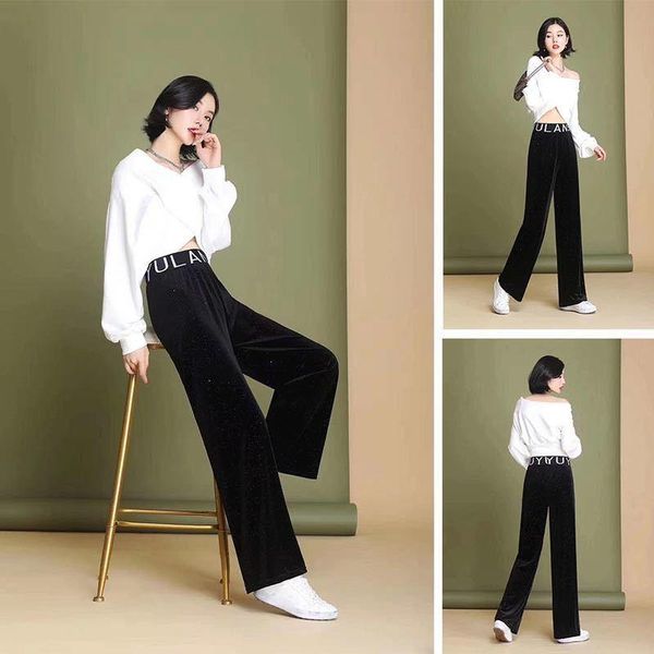 autumn and winter internet shiny diamond pleuche wide leg pants high waist drooping casual manufacturer women's & capris, Black;white
autumn and winter internet shiny diamond pleuche wide leg pants high waist drooping casual manufacturer women's & capris, Black;white