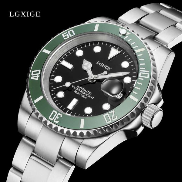 green lgxige water ghost automatic mechanical watch waterproof luminous men's watch, Slivery;brown
green lgxige water ghost automatic mechanical watch waterproof luminous men's watch, Slivery;brown