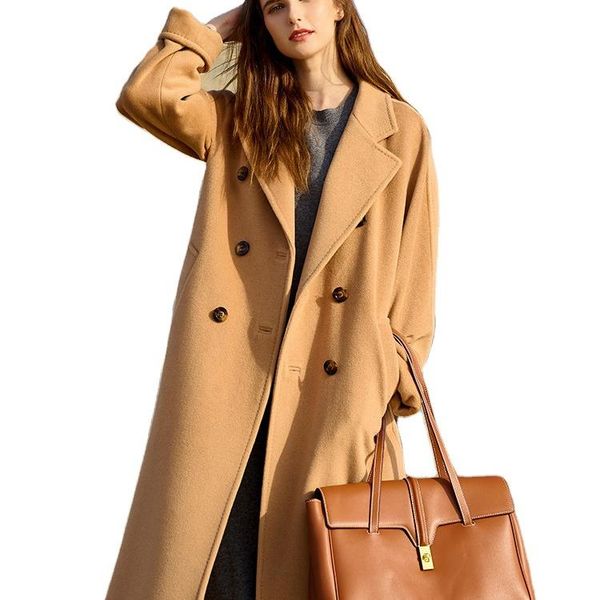 women's wool & blends womens winter clothes women woolen coat ladies long cashmere, Black
women's wool & blends womens winter clothes women woolen coat ladies long cashmere, Black