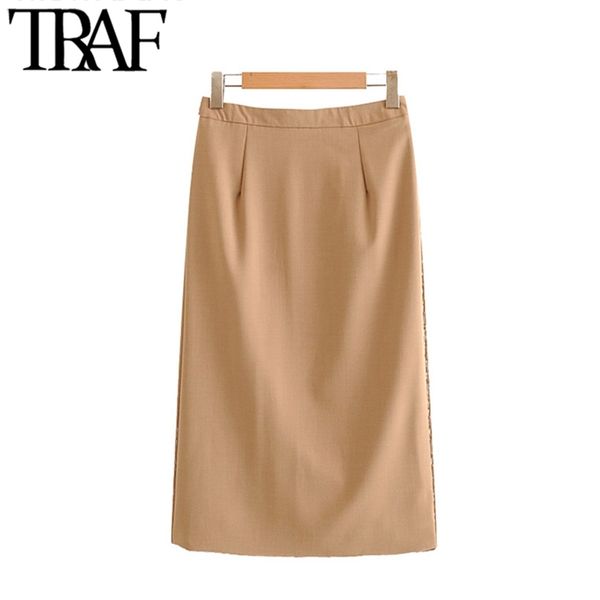 women chic fashion office wear solid pencil skirt vintage high waist back zipper vents female skirts faldas mujer 210507, Black
women chic fashion office wear solid pencil skirt vintage high waist back zipper vents female skirts faldas mujer 210507, Black