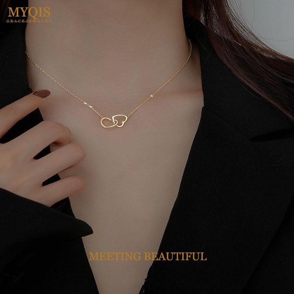 chains myqis 2021 vintage korea 316l stainless steel chain choker necklace heart pendant necklaces for women girl jewelry accessories, Silver
chains myqis 2021 vintage korea 316l stainless steel chain choker necklace heart pendant necklaces for women girl jewelry accessories, Silver