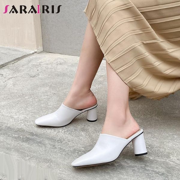 dress shoes sarairis solid genuine leather mules casual high heels pumps women cool office elegant spring woman, Black
dress shoes sarairis solid genuine leather mules casual high heels pumps women cool office elegant spring woman, Black