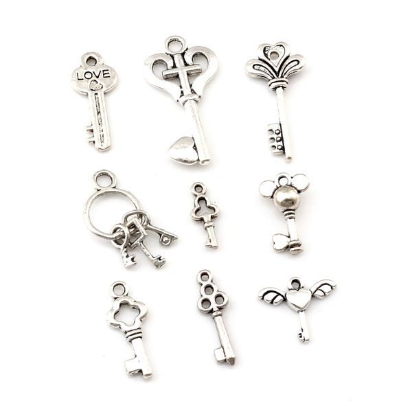 180pcs / lot antique silver alloy mix key handmade metal charms pendants diy jewelry making accessories a-657, Bronze;silver
180pcs / lot antique silver alloy mix key handmade metal charms pendants diy jewelry making accessories a-657, Bronze;silver