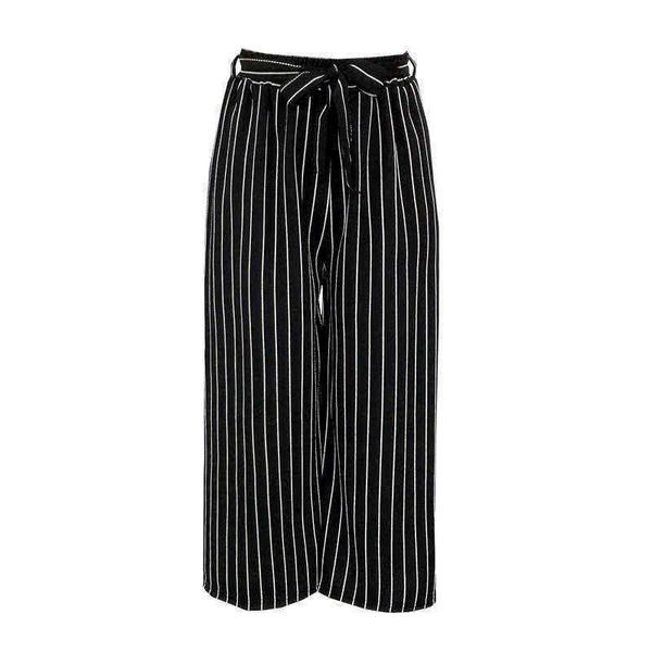 vertical stripe wave point lace up wide leg fashionable women's pants summer slim loose 9-point casual, Black;white
vertical stripe wave point lace up wide leg fashionable women's pants summer slim loose 9-point casual, Black;white