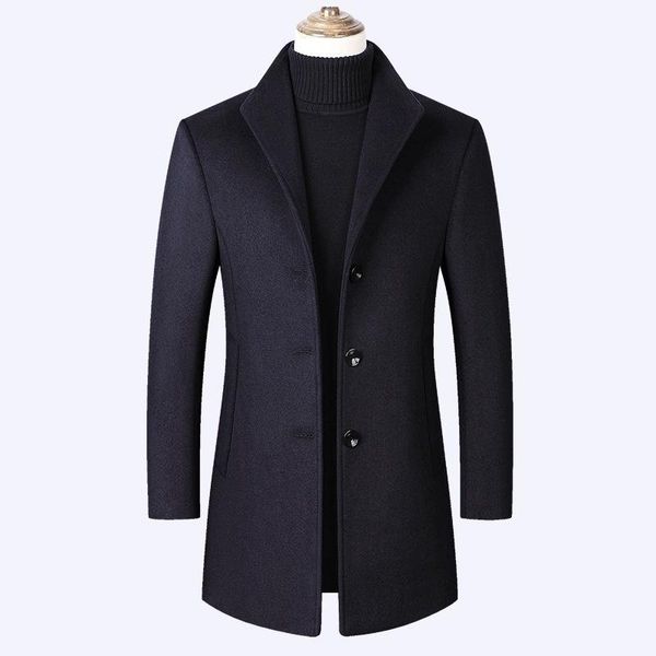 men's jackets autumn and winter woolen lapel windbreaker medium length plus cotton, Black;brown
men's jackets autumn and winter woolen lapel windbreaker medium length plus cotton, Black;brown