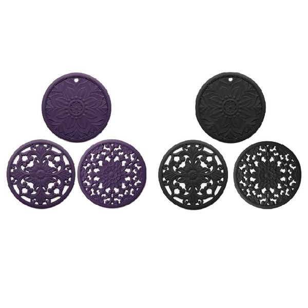 mats & pads 2set silicone mat set with 3 pattern designs, pot holder for table, heat resistant trivets, e a
mats & pads 2set silicone mat set with 3 pattern designs, pot holder for table, heat resistant trivets, e a